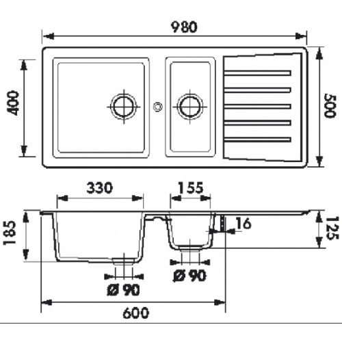 Evier de cuisine Slave 1 cuve et 1 vide-sauce - Noir COTES EV 277 Evier de cuisine Slave 1 cuve et 1 vide-sauce - Noir COTES EV 277