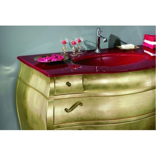 Meuble de salle de bain New Baroque composition 3 - Feuille Or Pre oro+rosso Meuble de salle de bain New Baroque composition 3 - Feuille Or Pre oro+rosso