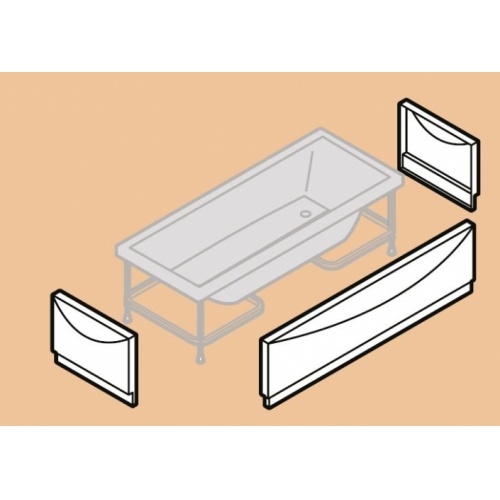 Baignoire CALOS 2.0 - 3 Tabliers (Frontal+2 Latéraux) - 170x80cm - Blanc Brillant 3 tabliers Baignoire CALOS 2.0 - 3 Tabliers (Frontal+2 Latéraux) - 170x80cm - Blanc Brillant 3 tabliers