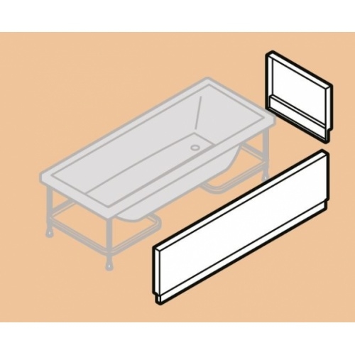 Baignoire CALOS 2.0 - 2 Tabliers (Frontal+Latéral) - 170x80cm - Blanc Brillant 2 tabliers Baignoire CALOS 2.0 - 2 Tabliers (Frontal+Latéral) - 170x80cm - Blanc Brillant 2 tabliers