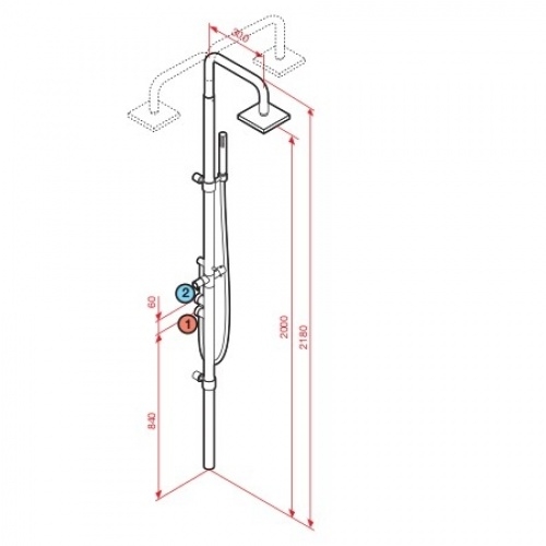Colonne de douche Design thermotatique Feel 1 Novellini Elysium Feel 1 sheme(1) Colonne de douche Design thermotatique Feel 1 Novellini Elysium Feel 1 sheme(1)
