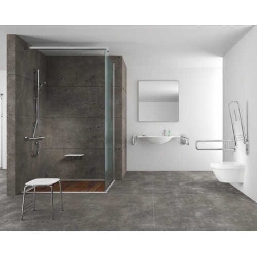 Barre d'appui relevable avec porte rouleau chromé 65 cm Prima Classe 6058/65 Prima classe Barre d'appui relevable avec porte rouleau chromé 65 cm Prima Classe 6058/65 Prima classe