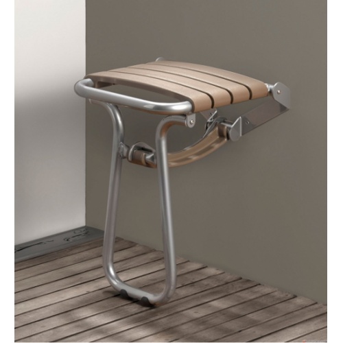 Siège de douche escamotable Taupe et Gris Chrome 047629 3 Siège de douche escamotable Taupe et Gris Chrome 047629 3