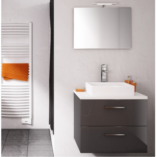 Meuble simple vasque LOFT 70 cm Opale Anthracite Meuble simple vasque LOFT 70 cm Opale Anthracite