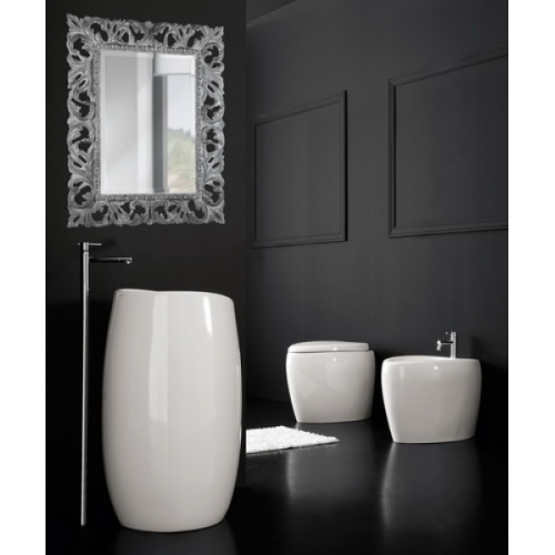 Lavabo sur colonne Moai blanche Scarabeo 8603 Moai 01 Lavabo sur colonne Moai blanche Scarabeo 8603 Moai 01