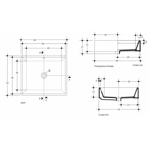 Vasque céramique à poser TANK 60 WTA6009 Tank 60 cote Vasque céramique à poser TANK 60 WTA6009 Tank 60 cote