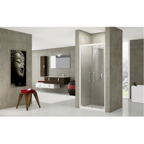 Paroi à 2 battants ROSE ROSSE B 100cm Transparent Silver Rose b Paroi à 2 battants ROSE ROSSE B 100cm Transparent Silver Rose b