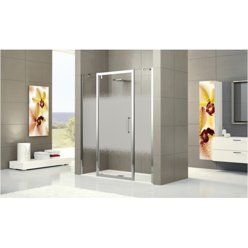 Porte de douche ROSE ROSSE G+2F 160cm Sérigraphie Silver Rose g2f serigraphiee