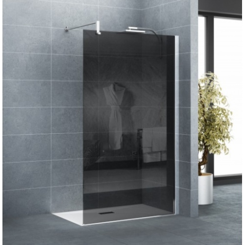 Paroi fixe Exclusive Solo verre fumé effet miroir 110cm Paroi fixe Exclusive Solo verre fumé effet miroir 110cm