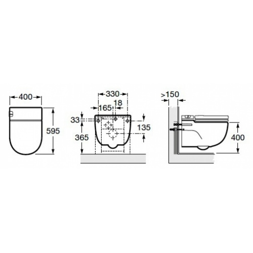 Cuvette suspendue avec réservoir intégré IN-TANK - Pour mur porteur Cote 2 Cuvette suspendue avec réservoir intégré IN-TANK - Pour mur porteur Cote 2