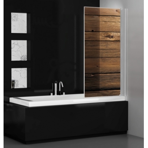 Pare baignoire 1 volet pivotant 85x150cm Picta droite Bois Pare baignoire 1 volet pivotant 85x150cm Picta droite Bois