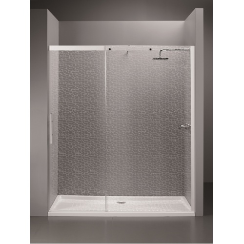 Porte coulissante Pluma Evo Porta Droite craquelé blanc 128cm