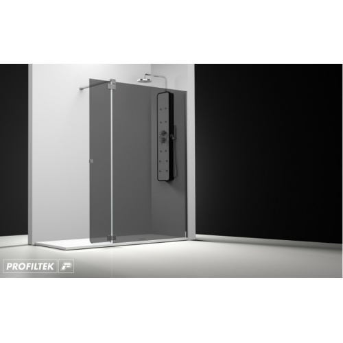 Paroi fixe + volet pivotant verre fumé 60+35cm Droite Belus fumé 231 droite