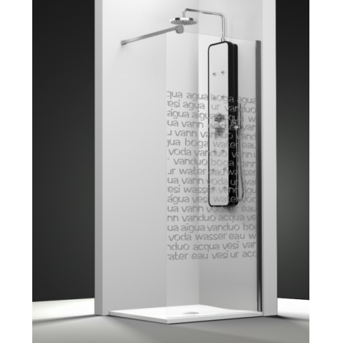 Paroi de douche fixe ONE verre transparent sablé Aqua 30cm droite