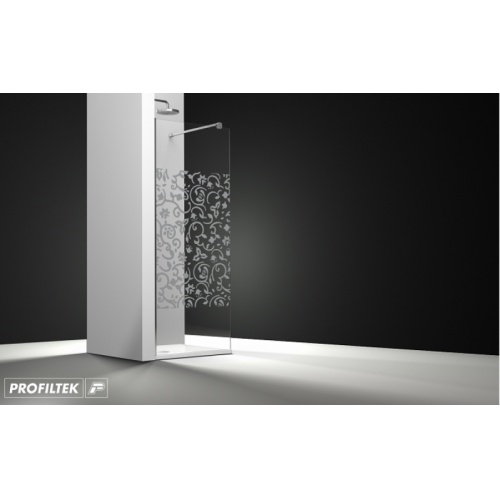 Paroi de douche fixe ONE verre transparent sablé Baroque 110cm gauche Baroque gauche Paroi de douche fixe ONE verre transparent sablé Baroque 110cm gauche Baroque gauche