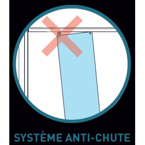 Paroi fixe + coulissant VITA VA-250 100 cm Droite Système anti chute Paroi fixe + coulissant VITA VA-250 100 cm Droite Système anti chute