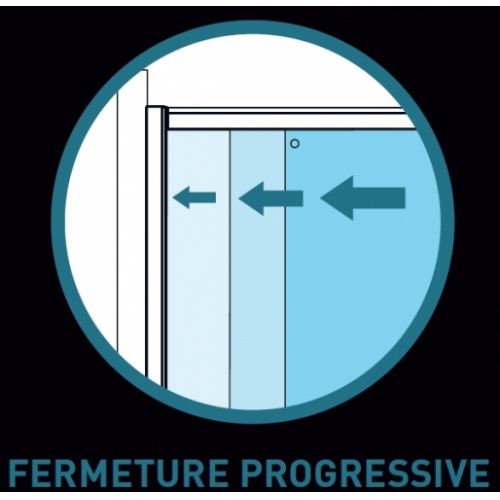 Paroi fixe + coulissant VITA VA-250 100 cm Droite Fermeture progressive Paroi fixe + coulissant VITA VA-250 100 cm Droite Fermeture progressive