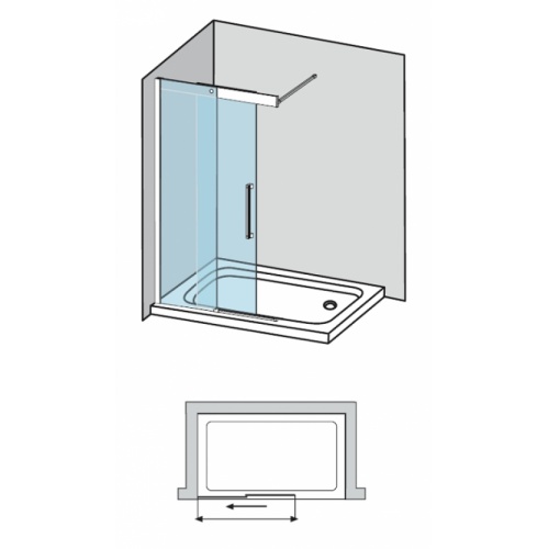Paroi fixe + coulissant VITA VA-250 100 cm Droite Va 250 schéma ouverture droite Paroi fixe + coulissant VITA VA-250 100 cm Droite Va 250 schéma ouverture droite