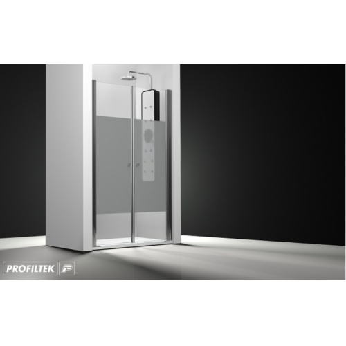 Porte de douche 2 panneaux battants verre Transparent bande sablée 150cm Ac 207 verre transparent whole Porte de douche 2 panneaux battants verre Transparent bande sablée 150cm Ac 207 verre transparent whole