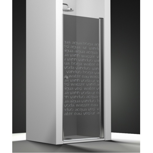 Porte de douche pivotante verre fumé sablé Aqua 50cm droite Porte de douche pivotante verre fumé sablé Aqua 50cm droite