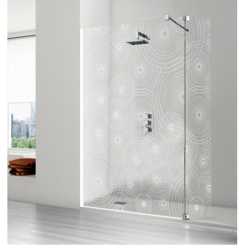 Paroi fixe + volet pivotant 90 + 30 cm Italo Bella Sérigraphié Optic Paroi bella optical blanc zoom Paroi fixe + volet pivotant 90 + 30 cm Italo Bella Sérigraphié Optic Paroi bella optical blanc zoom