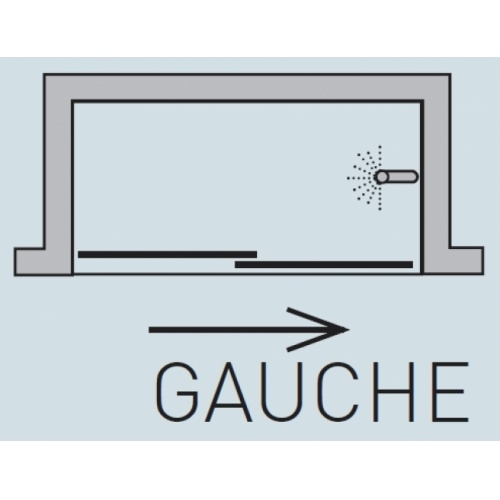 Paroi de baignoire transparent 1 panneau coulissant 170cm version gauche Vt 110 schéma gauche