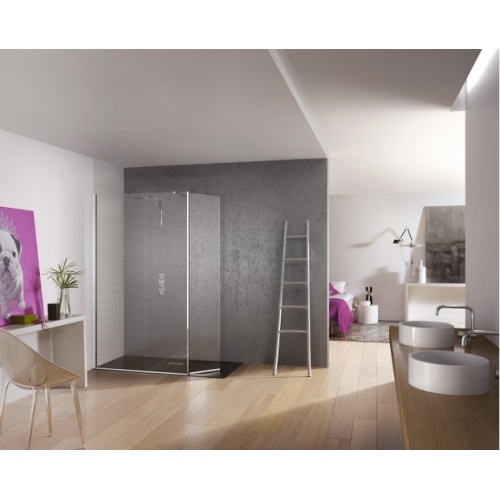 Paroi de douche fixe + volet pivotant KINESPACE DUO 70+45 cm Kinespace duo barre tn