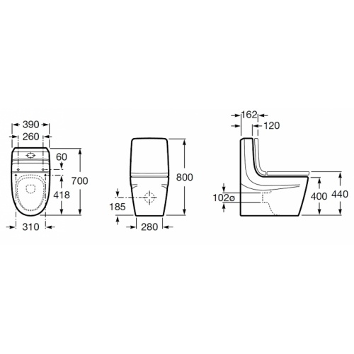 Pack WC sortie duale KHROMA Ice White Khroma cote