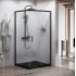 Paroi d'angle ZEPHYROS A 75x75cm - Verre Transparent - Profilés Silver ZEPHYROS A Noir