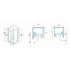 Paroi d'angle Young 2.0 GS+F Droite 80x80cm Transparent Silver 0 2gs+f schéma