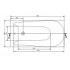 Baignoire rectangulaire 140x70 Flavia sans tablier Flavia technique 140