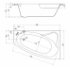 Baignoire asymétrique droite 160x100 Sicilia sans tablier Sicilia droite schéma 