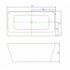Baignoire murale semi ilot MISTRAL 2, 170x75cm Mitral 2 170- Schéma