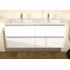 Meuble double vasque JUPITER 3.0 Blanc Brillant 140cm - Sans miroir | A partir de 696,60 € | proposé par SANITAIRE