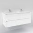 Meuble double vasque JUPITER 3.0 Blanc Brillant 140cm - Sans miroir Jupiter-120-blanc-FB