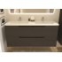 Meuble double vasque LUNA Tissé Gris 120cm avec Miroir Reflet Luna-120-4T-tissé gris-reflet_3