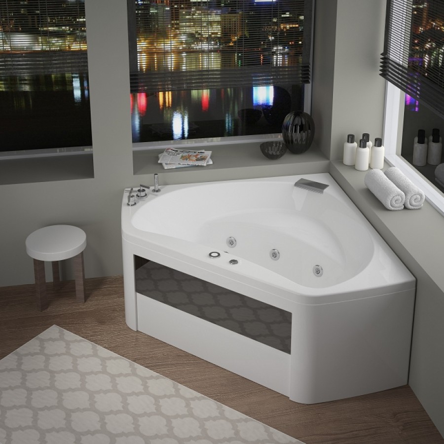 Baignoire-balnéo-d'angle-Star-140x140---Star-eau---Tablier-...