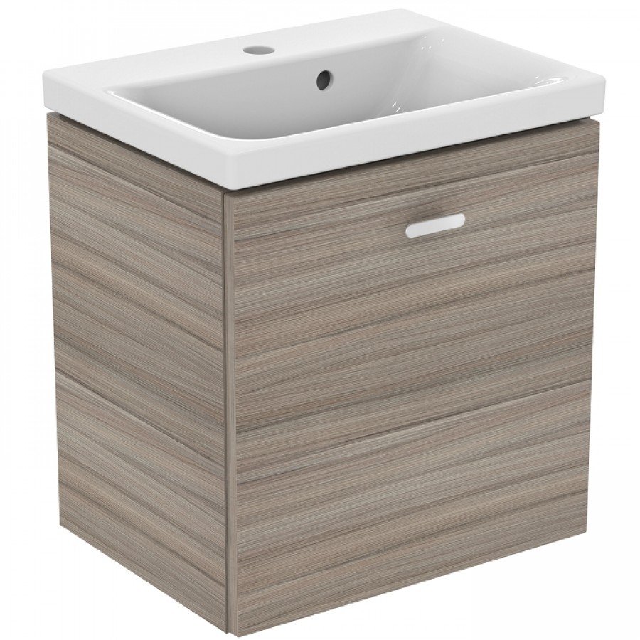 Meuble simple vasque 50cm Bois Blanc Connect Space