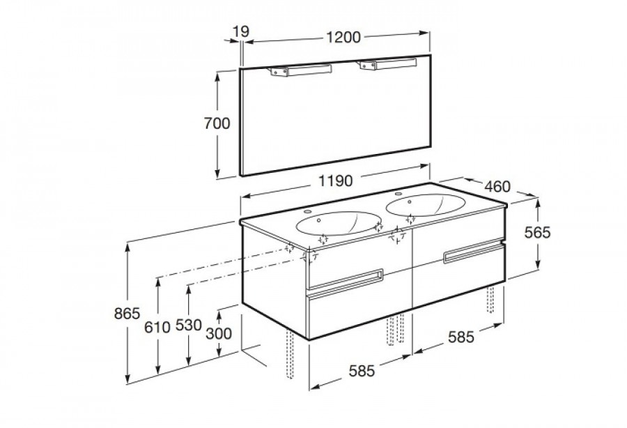 Dimensions Meuble Double Vasque Salle De Bain Meuble double-vasque Victoria-N oval Wengé