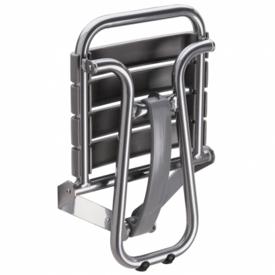 Tabouret de douche, Taupe & Gris chrome