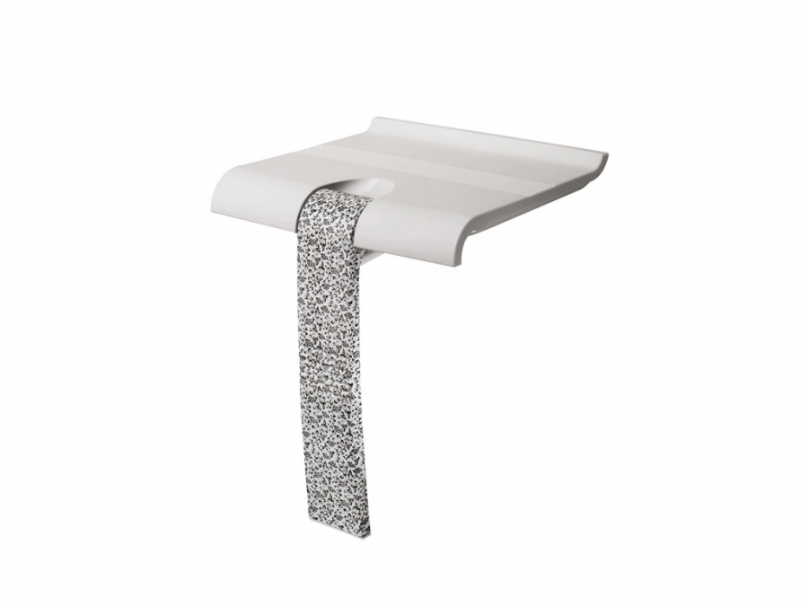 Siège de douche escamotable ARSIS Fantasy - Blanc et Baroque Siège de douche escamotable ARSIS Fantasy - Blanc et Baroque