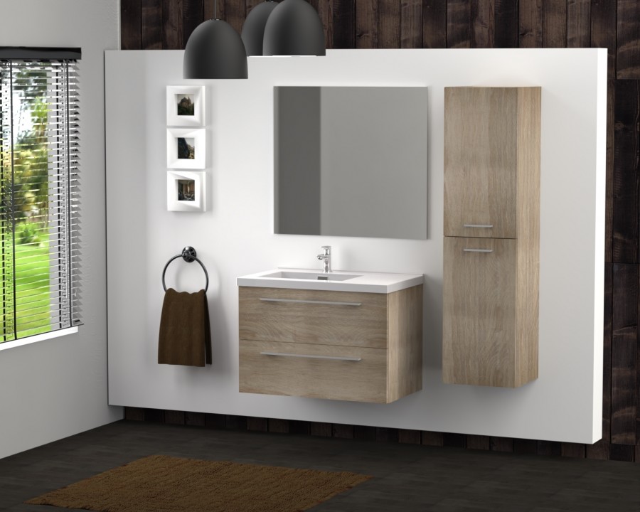 Meuble simple vasque 77 Jupiter 2.0 Bois Clair SANS miroir Meuble simple vasque 77 Jupiter 2.0 Bois Clair SANS miroir