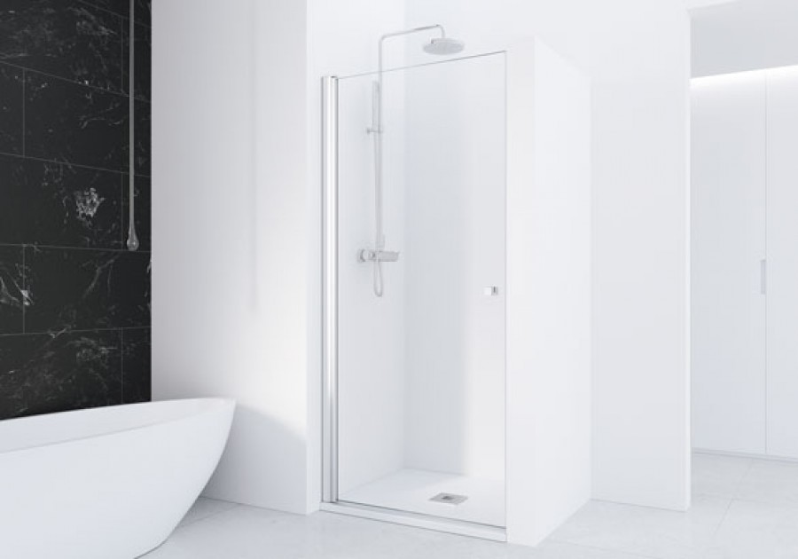 Porte battante en niche HADA - Transparent - Argent HB - 100cm Porte battante en niche HADA - Transparent - Argent HB - 100cm
