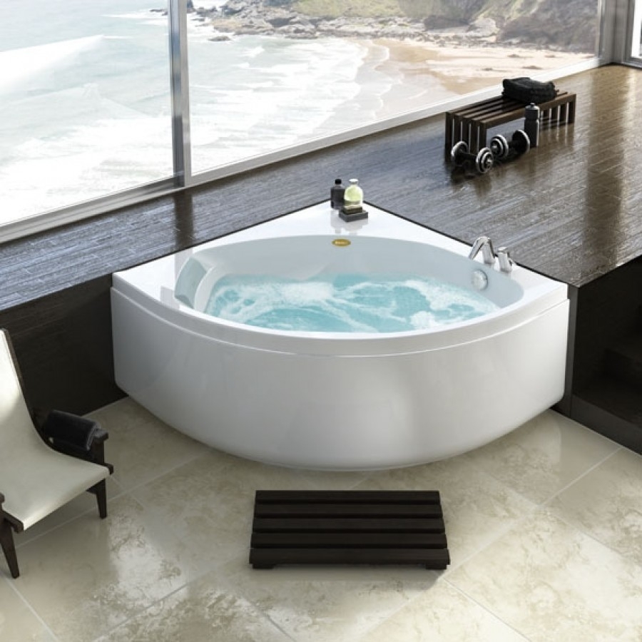 Baignoire balnéo d'angle CONFORTO 140x140 avec tablier JACUZZI
