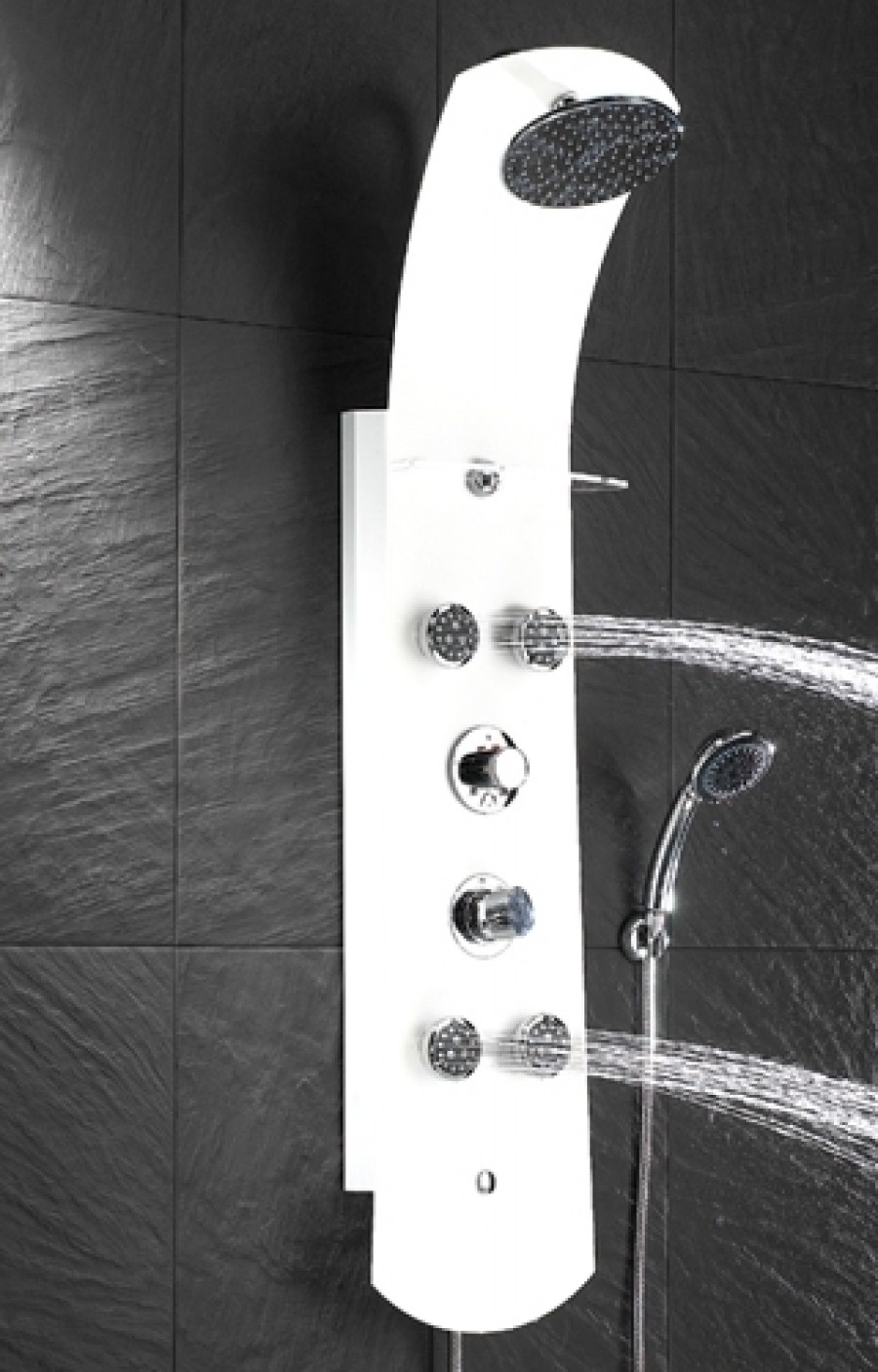 Colonne de douche hydromassante nautilus blanche en Corian