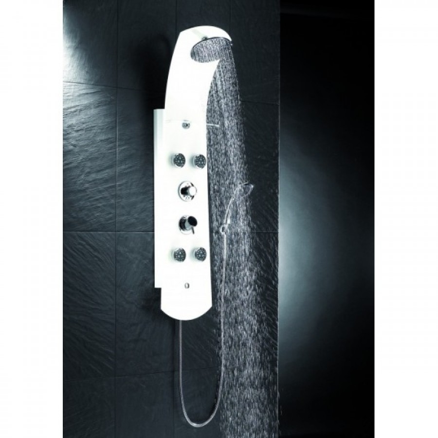 Colonne de douche hydromassante nautilus blanche en Corian