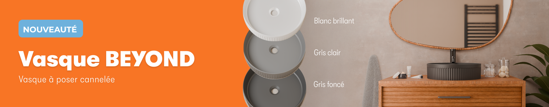 Nouveau !!! Vasque à poser cannelée BEYOND