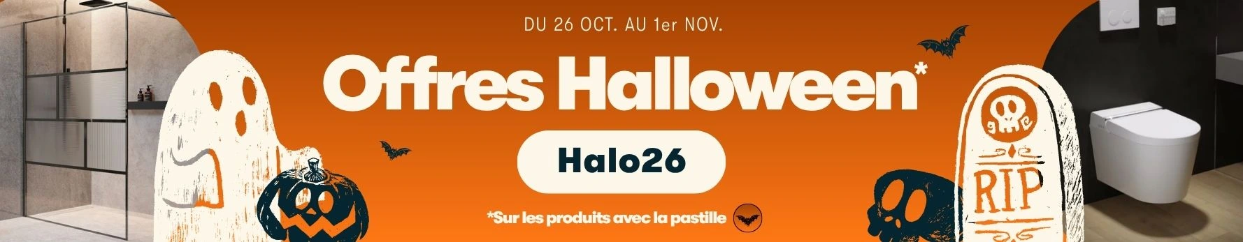 Promo Halloween 2026 sur sanitaire.fr